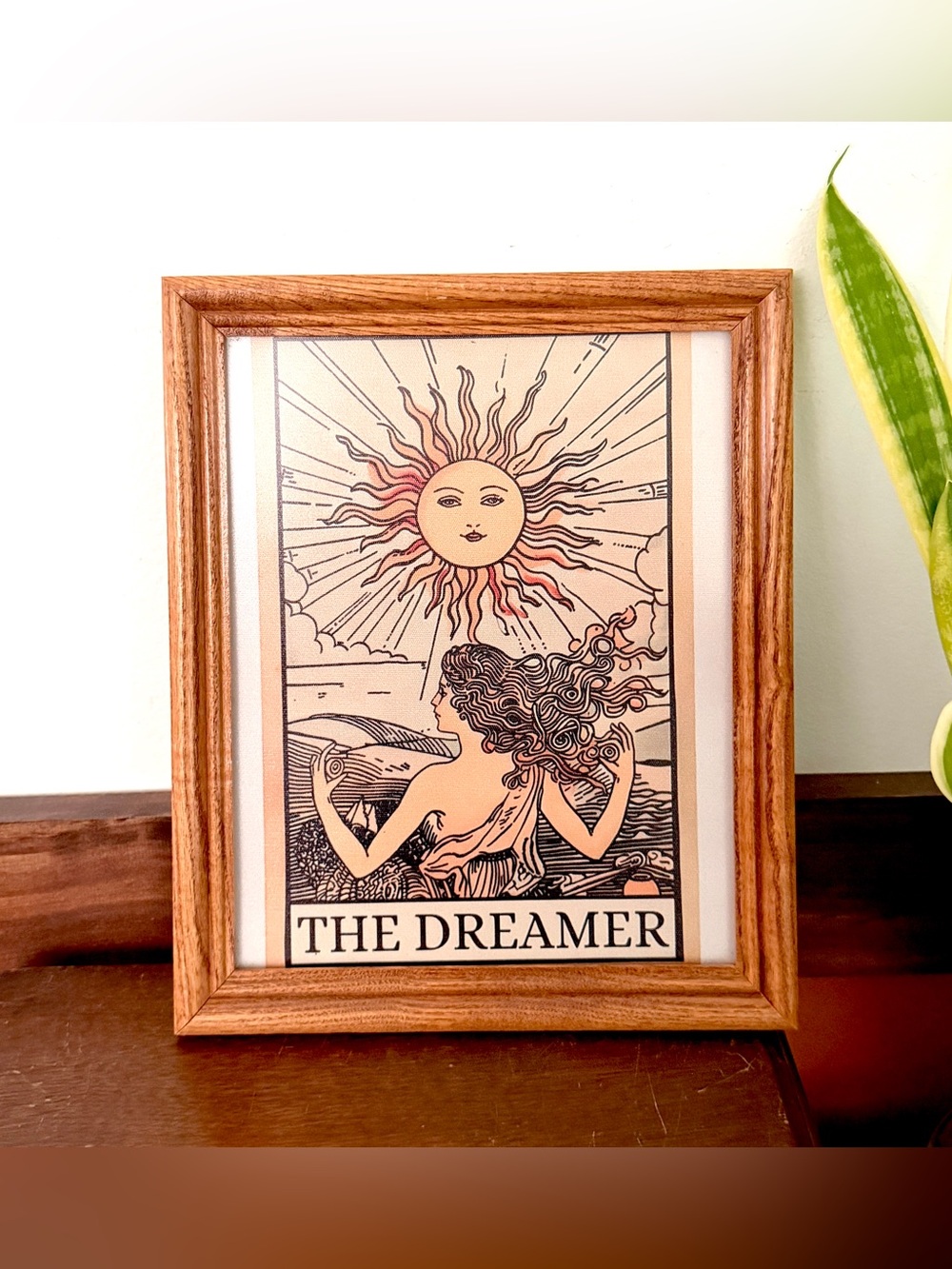 The Dreamer Tarot Card Sun Celestial Canvas Art Print Wood Framed Wall Art Boho